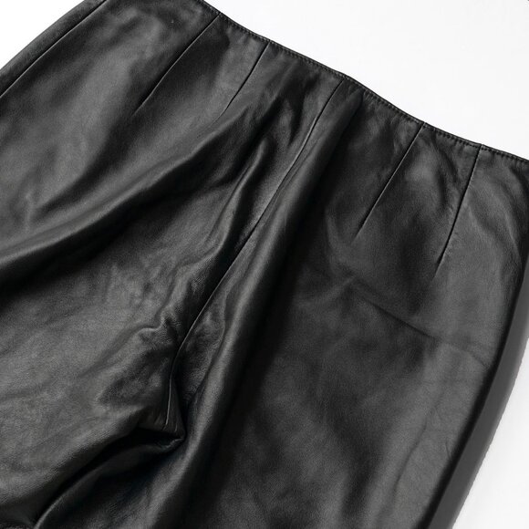 Vintage Black Leather Biker Pants 90s High Waist Biker Core Moto Biker Core Pant - Picture 5 of 11